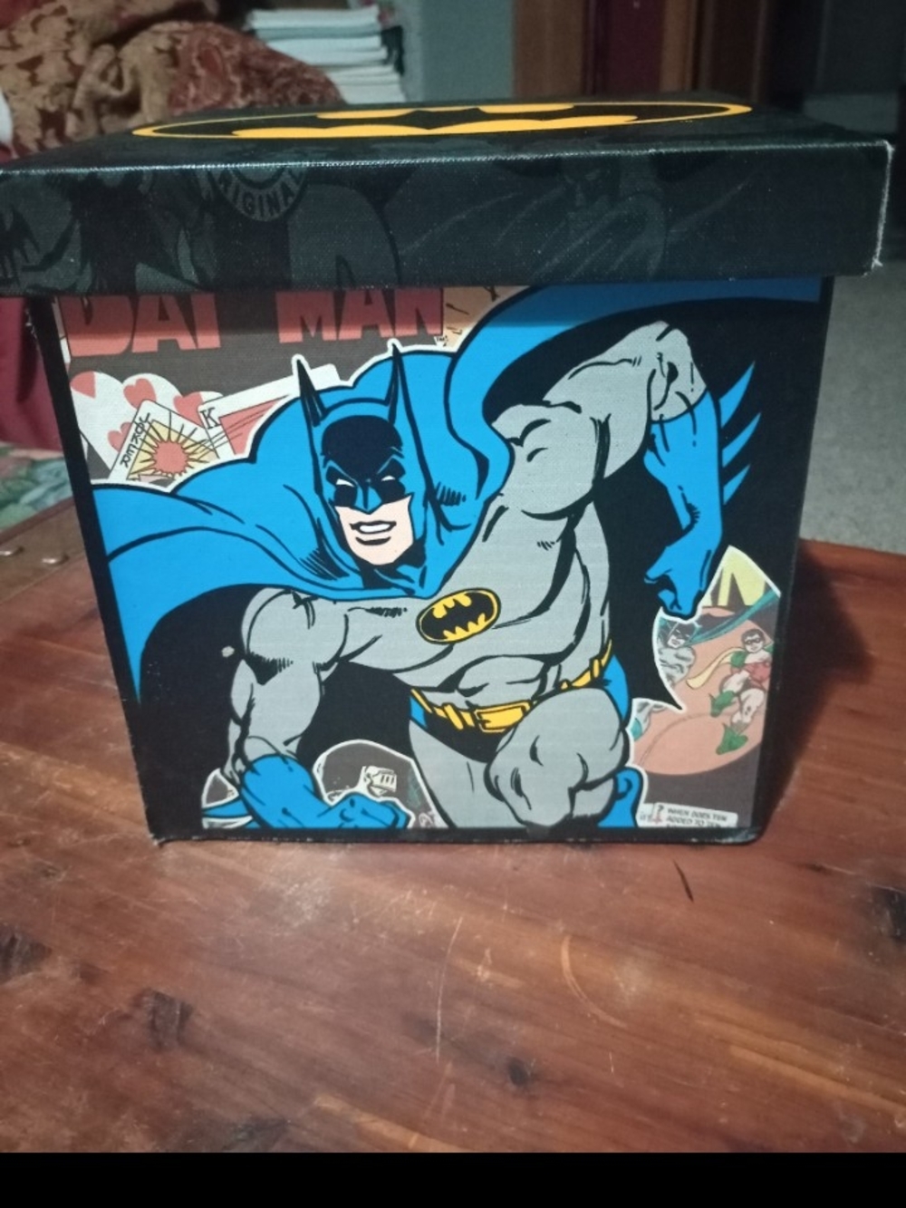 Batman Graphic Storage Box - Blue, Black, Gray, Yellow